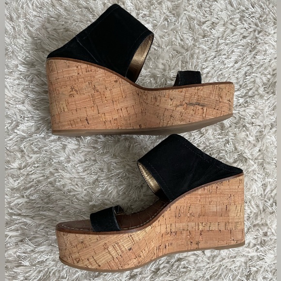 Sam Edelman Dali Black Suede Sandal Wedge - Picture 9 of 9
